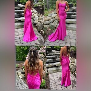 Faviana Vibrant Pink Prom Dress